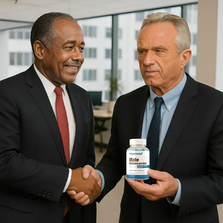 Two men discussing product and holding bottle