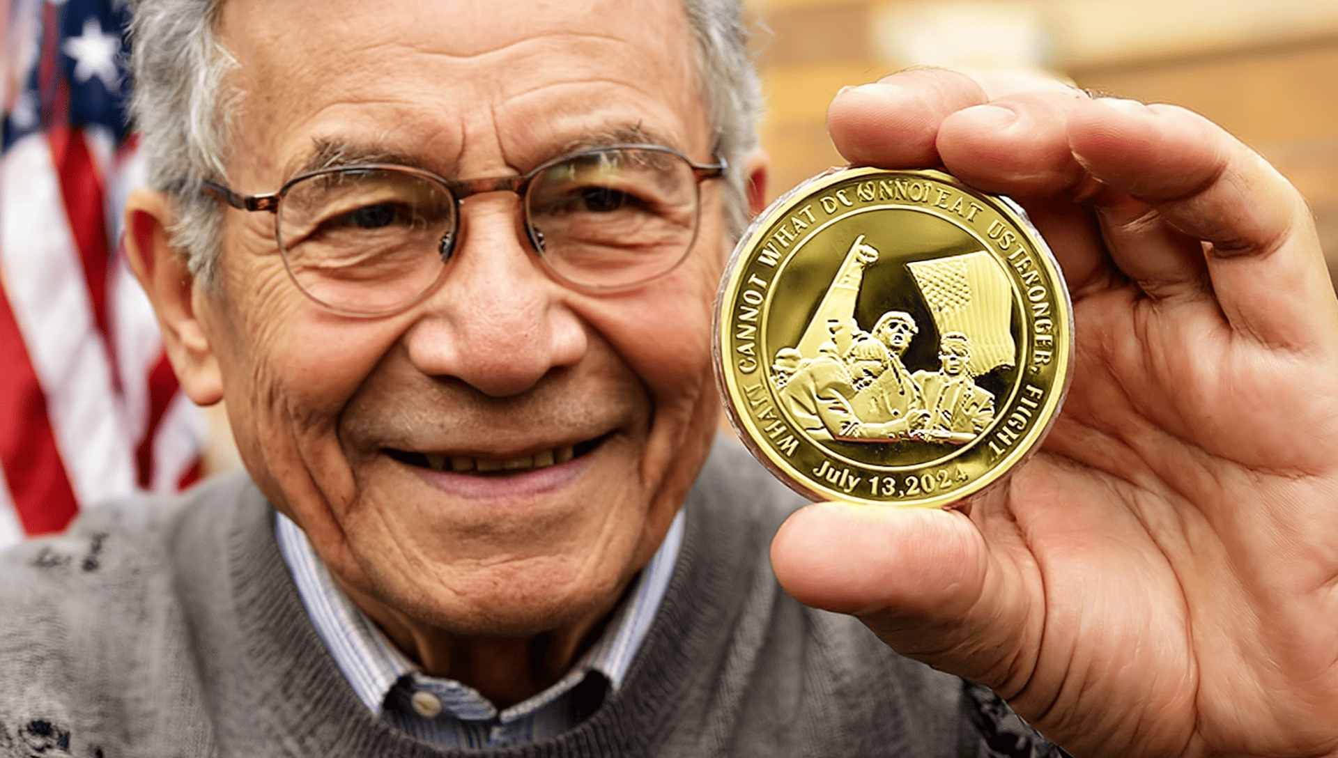 Trump Survivor Coin - Patriotic Symbol